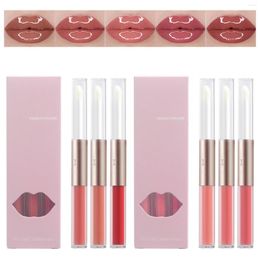 Lip Gloss Double End Set Non Stick Cup Dual Triple Use Long Lasting 24 Hours Waterproof Velvet 15ml