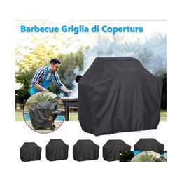 Bbq Tools Accessories Waterproof Heavy Duty Grill Er Resistant Electric Rain Protective Barbeque Anti Charcoal Dust Round Outdoor Dhg8I