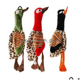 Dog Toys Chews 30X9Cm Lovely Squeak Plush Pet Toy Duck Bird Stuffing Puppy Interactive Play Empty Sound Drop Delivery Home Dhgarden Dhhvf