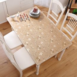 Table Cloth Can Be Customized Gold Not Transparent Plastic Covers Itchen Pattern Oil Glass Soft Furniture Protect Textiles