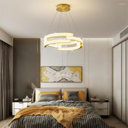 Pendant Lamps Modern Luxury Living Room Lamp Simple Beautiful Bedroom Restaurant Study Hanging Light Round Art LED Lighting Fixtures