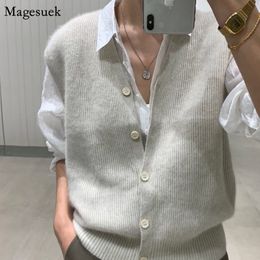 Women's Vests Cardigan Sweater Loose Autumn and Winter Warm Knitted for Women Solid Sleeveless s 16348 230111