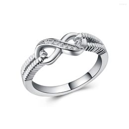 Wedding Rings Knot Ring With Cubic Zircon Micro Pave Silver Plated Eternal Love Engagement For Women&Girlfriend