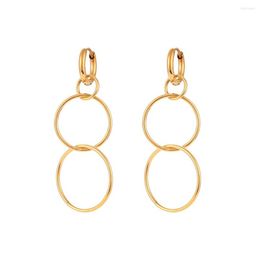 Hoop Earrings 2023 Minimalist Three Drop 18K Gold Plated Personalised Waterproof Jewellery For Women Party