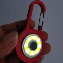 Mini Led lights Keychain hook flashlights portable carabiner hooks COB Lamp Key Chain Torches lamp multifunction hiking camping kits