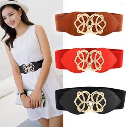 Belts Stretch Buckle Dresses Decorative Waistband Leather Elastic Wide Waist Belt Ladies Women