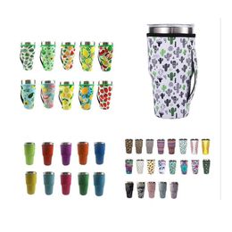Drinkware Handle 41 Style 30Oz Reusable Ice Coffee Cup Sleeve Er Neoprene Insated Sleeves Holder Case Bags Pouch For Tumbler Mug Wat Dh4Is