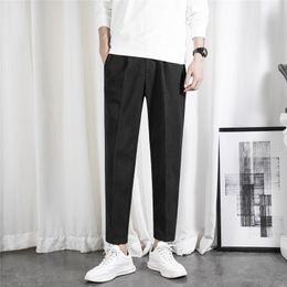 Men's Pants High Quality Woollen Men In Autumn And Winter Straight Slim British Small Western Trousers For Korean Fashion