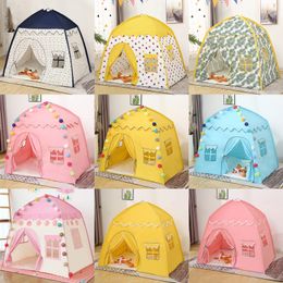 Toy Tents Portable Children's Tent Wigwam Folding Kids Tents Tipi Baby Play House Large Girls Pink Princess Castle Child Room Decor Tent 230111