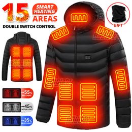 Men's Vests 15 Areas Heated Jacket Women Men Warm Heating Jacket Vest USB Heated Vests Coat Hunting Hiking Fishing Camping Winter EU Size 230111