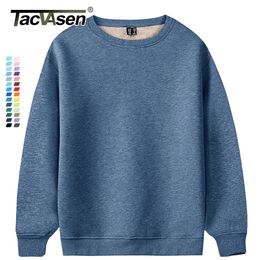 Men's Hoodies Sweatshirts TACVASEN Men's Fleece Crewneck Sweatshirt Warm Sherpa Lined Heavy Thicken Underwear Winter Pullover Tops Shirts No Hood Hoodie 230111