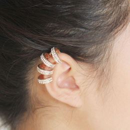 Backs Earrings Classic Vintage Rhinestone Ear Cuffs Earring For Women Rock Punk Crystal Round Wrap Clip Jewellery Accessories 1pcs