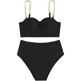 Womens Swimwear Solid Bikini Sets High Waisted Women Sexy Two Pieces Swimsuit Colors Size Small Large Quality