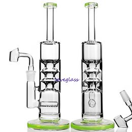 10.4inchs Klein Recycler Oil Rigs Hookahs Glass Water Bongs Smoking Glass Pipe Bubbler Gravity Bong with 14mm Bowl