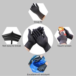 Nitrile Gloves Black 10pcs/lot Food Grade Waterproof Allergy Free Disposable Glove Work Safety