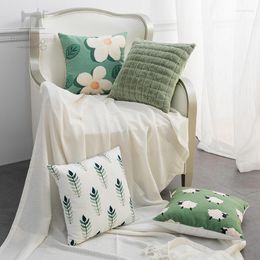 Pillow Simple Fresh Sofa Pillowcase Home Green Spring Bedside Lumbar Pillows Decor Cute