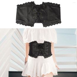 Belts Classic Skirt Dress Coat Vintage Ladies Cummerbands Tied Lace Waistband Leather Corset Band Wide Elastic Belt