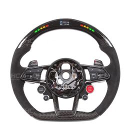 Auto Parts Round LED Steering Wheel for TT TTRS R8 RS RS4 RS5 RS6 RS7 S4 S5 S6 S7 S8 Carbon Fiber