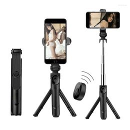 Microphones 3 In 1 Selfie Stick Phone Tripod Extendable Monopod With Bluetooth-compatible Remote For Smartphone