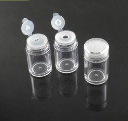 Perfume Bottle 10ml Loose Powder Container Jar Clear Plastic Glitter container Cosmetic Powder Eye Shadow Box Bottles With Sifter and Lids