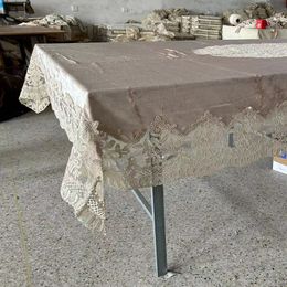 Table Cloth Wholesale Tablecloth Knitted Rectangular Cutout Art Design Embroidered CoverCloth 3306