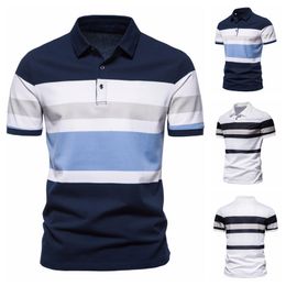 Man Polo Shirt Print Stripe Classical Pattern France Luxury Brand Serige Cotton Blends European Design 220719