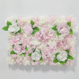 Decorative Flowers 60x40cm Artificial Silk Rose Flower Wall DIY Wedding Decor Pography Backdrops Baby Shower Hair Salon Background