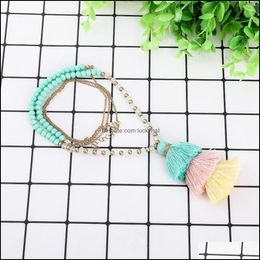 Lockets Handmade Jewelry Candy Color Tassel Necklace For Women Girls Long Y Wholesale Drop Delivery Necklaces Pendants Dh5Bl