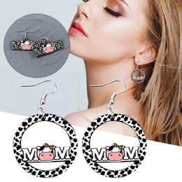 Hoop Earrings Real Cute Animals Wooden Double Sided Holiday Gift For Women Fashion Jewellery