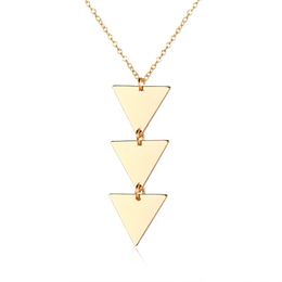 Pendant Necklaces Geometric Triangle Punk Chokers For Women Men Link Chain Charm Gold Silver Color Necklace Sweater Jewelry