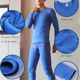 Men's Sleepwear Sexy Underwear Padded Thick Pajamas Warm Anti Freezing Tights Round Neck Home Wear 230111