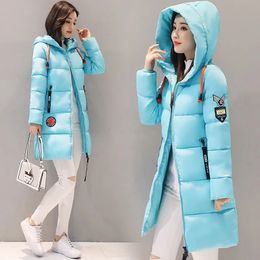 Women's Down Parkas Female Snow Winter Lady Hooded Jacket Slim Thicken Warm Girl Coat Middle long Student Casual Cotton Outwear 230111