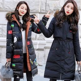 Women's Down Parkas Fashion Hooded Big fur collar Padded long winter Cotton warm coat waterproof windbreaker jacket Wear on both sides 230111