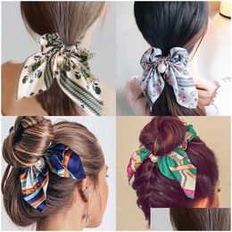 Other Fashion Accessories Womens Pearl Pendant Loop Hair Tie Bowknot Ring Ladies Colorf Rope Drop Delivery Dhsfe