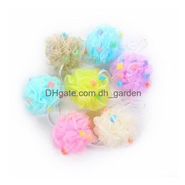 Bath Brushes Sponges Scrubbers Large 30G Colour Children Baths Brushes Sponge Balls Foaming Back Rubbing Flower Lovely Per Dhgarden Dhlzt