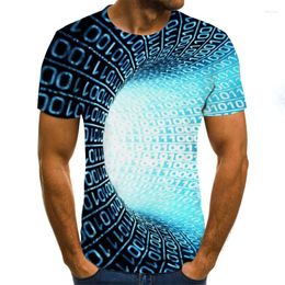 Men's T Shirts Summer Casual Men Shirt 3D Lattice Harajuku Tops Three Dimensional Spiral T-Shirt O-Neck Plus Size Streetwear 2023