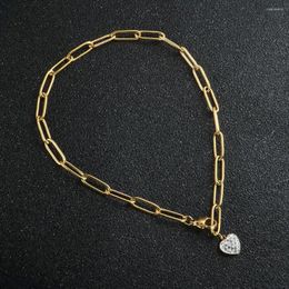 Anklets Fashion Clay Crystal Love Heart Anklet Women Adjustable Gold Colour Chain Bracelets For Leg Foot Summer Beach Jewellery