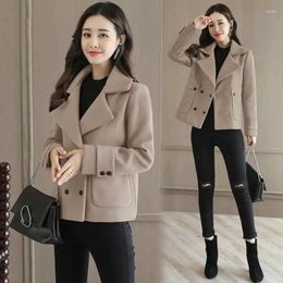 Women's Wool 2023 Woolen Coat Women's Short Autumn Winter Jackets Female Double-Breasted Small Coats Ladies Outwear L808