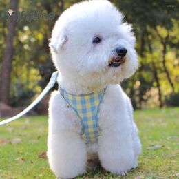 Dog Collars Miflame Comfortable Cotton Lattice Cat Line Reflective Anti Slip Pet Chest Strap Small Medium Dogs Vest Type Traction Rope