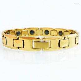 Link Bracelets Gold Plated Tungsten Bracelet For Men Women Germanium Health Care Energy Magnetic Wrist Accessories Homme Armband Male