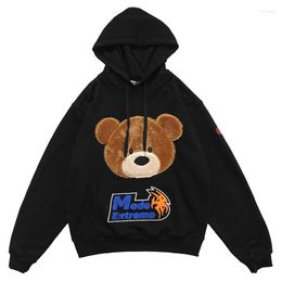 Men's Hoodies Winter 2023 Plush Bear Cartoon Teddy Women's Loose Oversize Hip Hop Couple Fashion Brand Top Embroidery