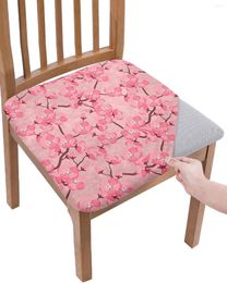 Chair Covers Flower Japan Cherry Blossoms Seat Cushion Stretch Dining Cover Slipcovers For Home El Banquet Living Room