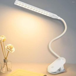Table Lamps 360° Flexible Lamp With Clip Stepless Dimming Led Desk Rechargeable Bedside Night Light For Study Reading Office Work