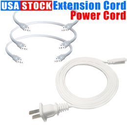 US Plug Switch Cable For T5 LED Tube T8 Power Charging Wire Connexion Wire ON/ OFF Connector Home Decor 1FT 2FT 3.3FT 4FT 5FeeT 6FT 6.6 FT 100 Pcs Usalight