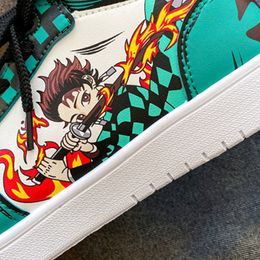 Sapatos de vestido gota homens anime desenhos animados cosplay tênis demon slayer mulheres alto superior vulcanizado esporte correndo streenwear masculino 230111