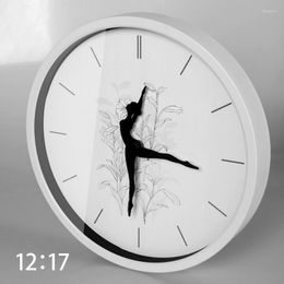 Wall Clocks Dance Ballet Girl Personality Clock Creative Modern Design Home Art Watch Silent 12"