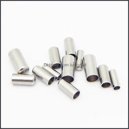 Other 50Pcs 2/3/4/5Mm Stainless Steel Caps Crimp Leather Cord Wire Metal End Cap Crimps Clasps Jewelry Making Components 7 T2 Drop D Dh3Jb