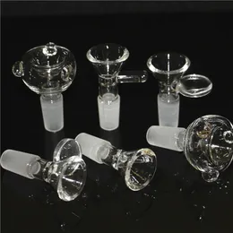 Hookahs Smoking Mouthtips Glass smoking bowls with handle clear Colour classic bong bowl 10 14 18mm male dry herb holder for water pipe dab rig