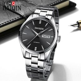 Wristwatches Men's Luxury Watches HAIQIN Top Brand Mechanical Waterproof Men For Stainless Steel Simple Automatic Man Wristwatch