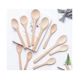 Spoons Wooden Jam Spoon Baby Honey Small Coffee Delicate Kitchen Using Connt Scoop Ht12 Drop Delivery Home Garden Dining Bar Flatware Dh9Di